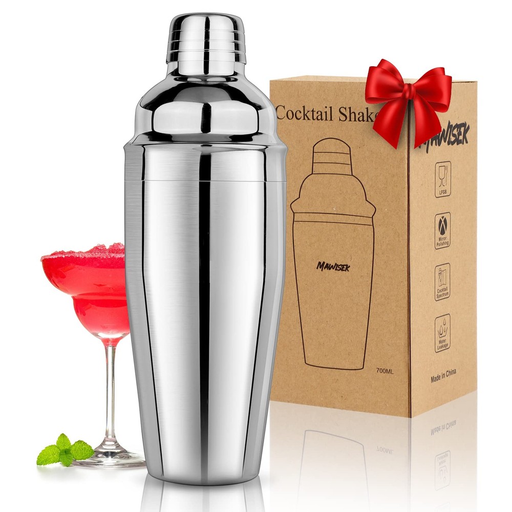 Cocktail Shaker 24oz Martini Drink Bar tools 1pcs, A-Silver