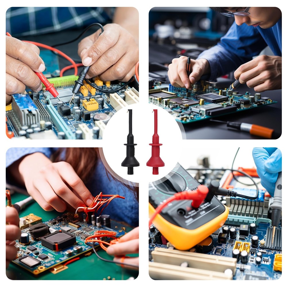 XLLForce 2Pcs Test Hooks Clips, Multimeter Leads Hooks,Multimeter Gray