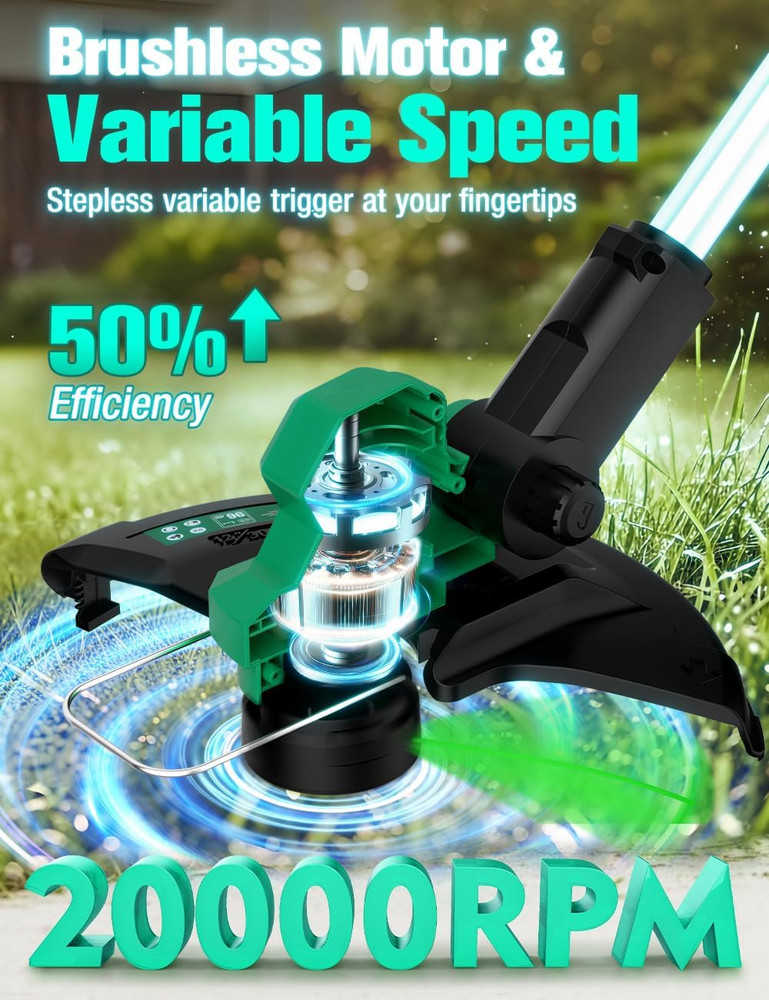 Weed Wacker Leaf Blower Combo Electric Cordless String Trimmer w/Battery