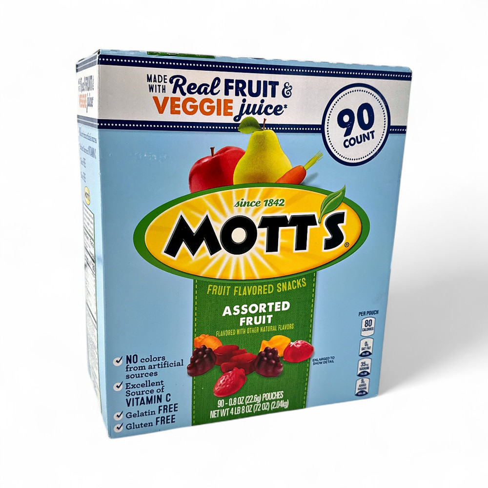 Mott's Assorted Fruit Flavored Snacks, 0.8 oz - 90 Count