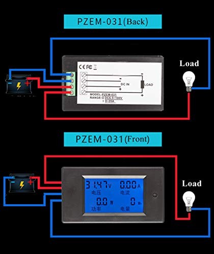 LCD Display Digital Ammeter Voltmeter Multimeter Current DC 6.5-100V 0-20A