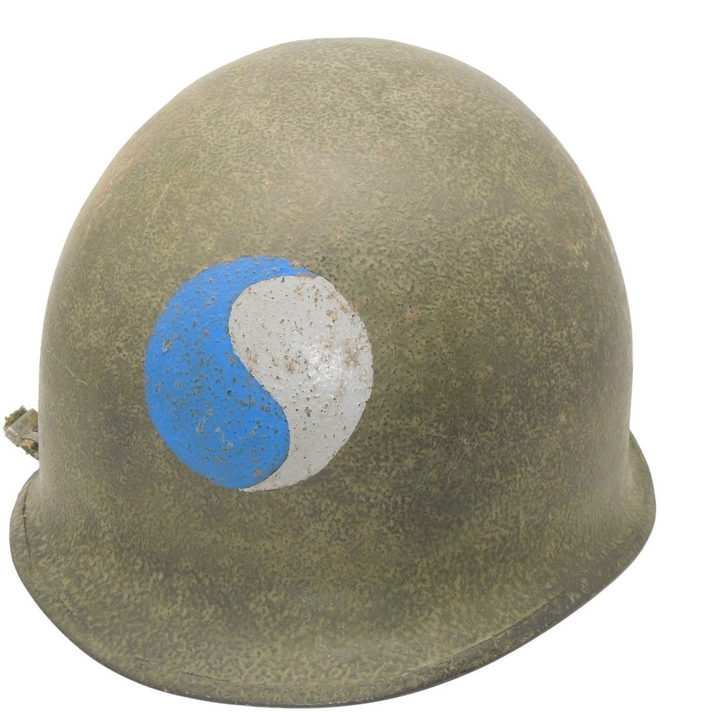 Reenactor WWII 29th Division Painted US Army M-1 Helmet Shell