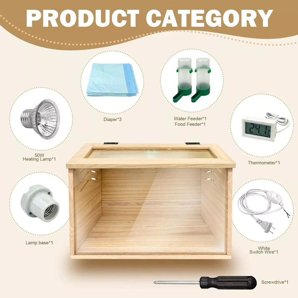 Chicken Brooder Box Cage Coop Chick Brooderbrooder For Baby Chicks Wooden NEW