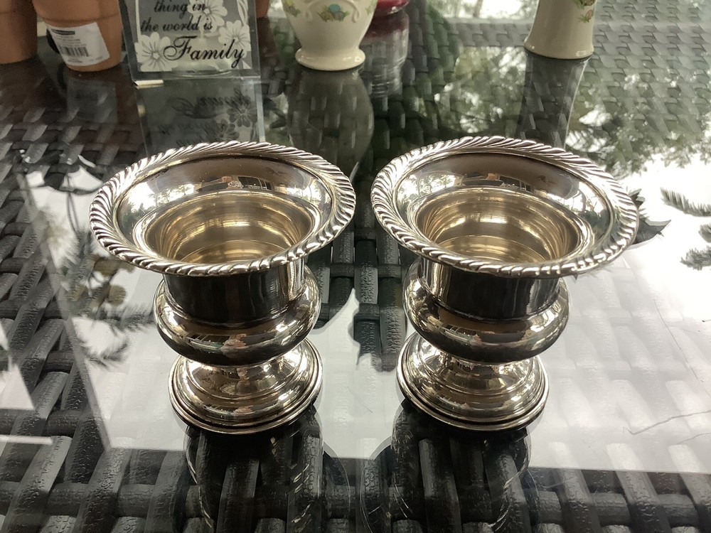 2 STERLING SILVER N.S. CO.  TOOTH PICK HOLDERS (PAIR)