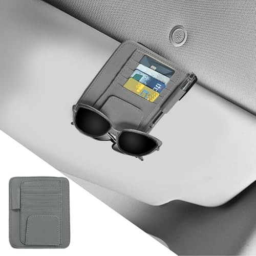 Car Sun Visor Organizer, Small Auto Visor Organizer and Storage, Auto Gray