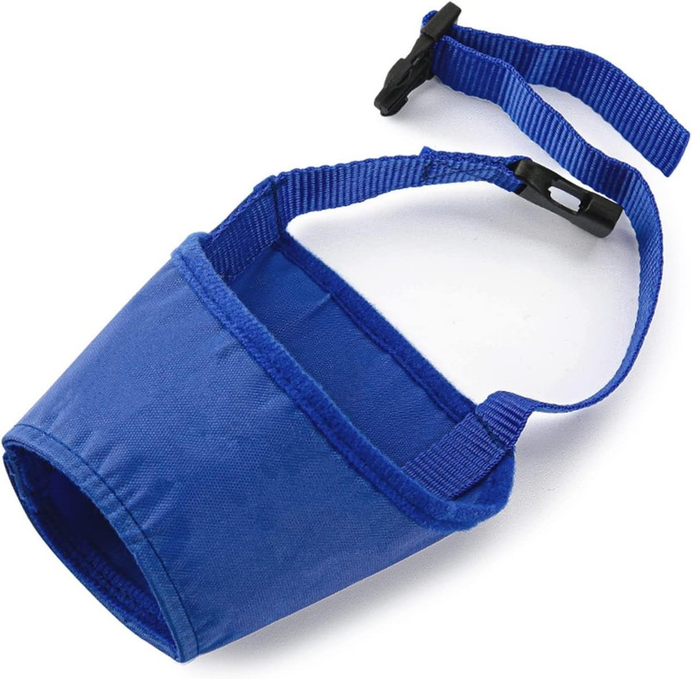 Durable Nylon Dog Muzzle X-Small Blue - Comfort Fit for Behavioral Control