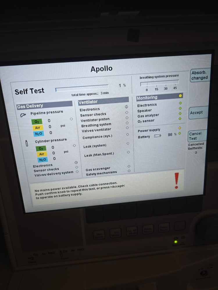 Drager Apollo Anesthesia Workstation Machine 4.50.05 Software Version (APX141)