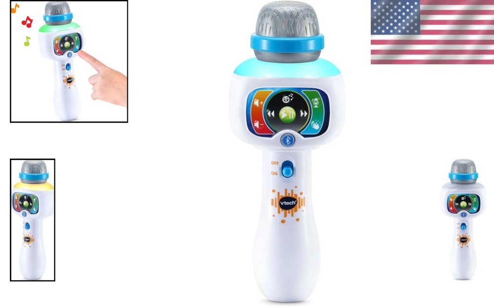 Interactive Kids Karaoke Microphone - Wireless, Bluetooth & 5 Voice Effects