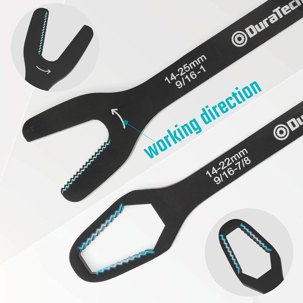 Universal Wrench Set, Multi-functional Doule Box&Open End, Black