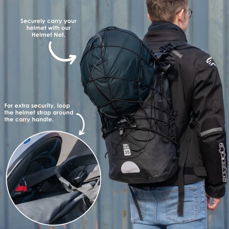 Pyramid Black Waterproof 35L Motorcycle Backpack