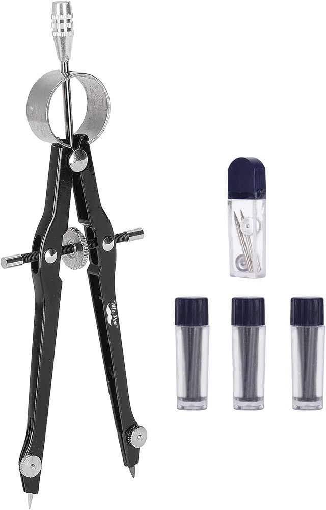 Mr. Pen- Professional Compass with Lock, Black, Compass for Geometry, Drafting C