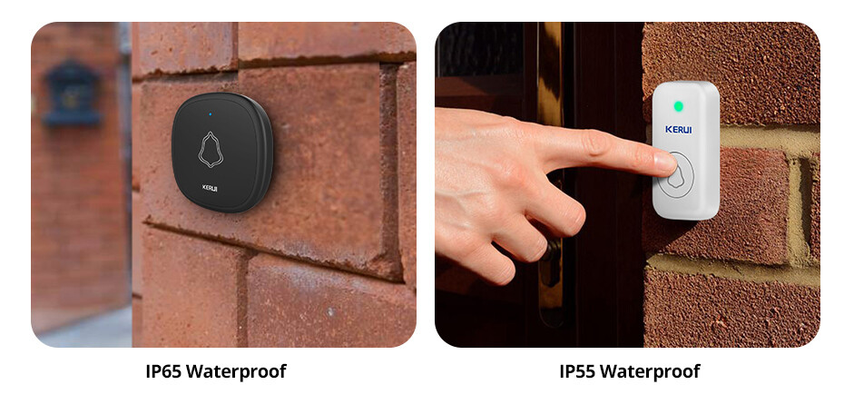 Wireless Doorbell Plug & Play Plugin Receiver Waterproof Adjustable Volume White