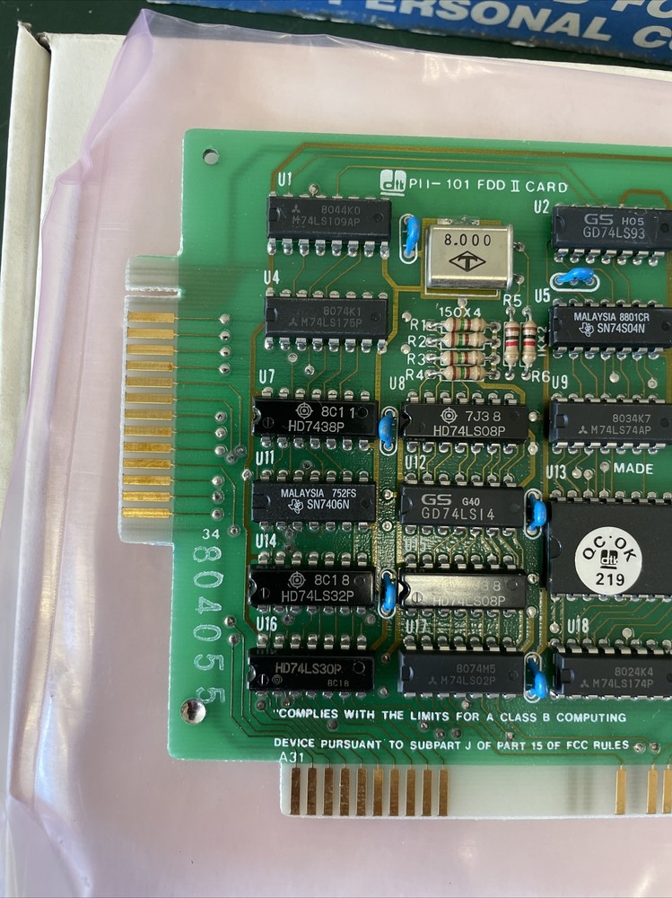 FDD II CARD PII-101 Internal Header ISA FLOPPY CONTROLLER 286 Computer Add on