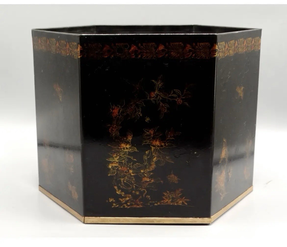 Italian Regency Style Toleware Jardinieres Preserved Boxwood Pair Gumps