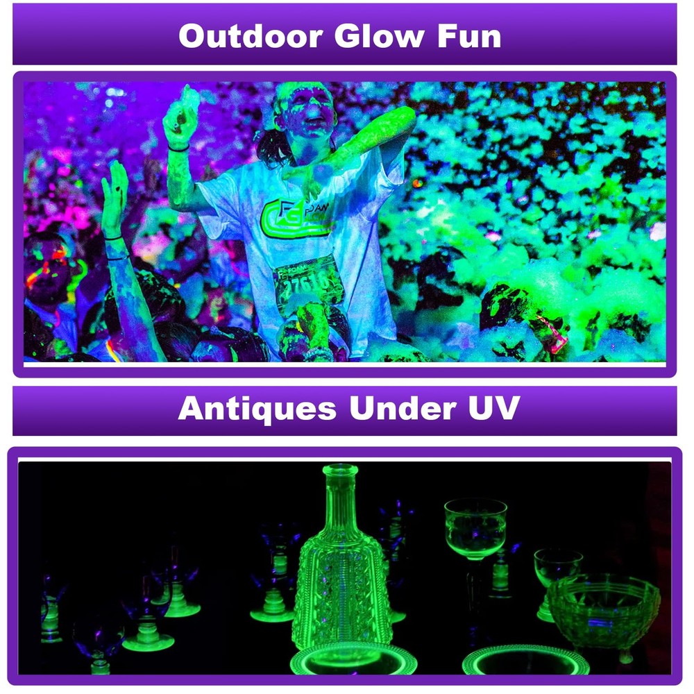 Rechargeable Black Light - Battery-Powered UV Blacklight,