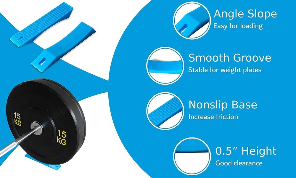 Barbell Wedge (Pair) – Deadlift Jack Alternative – Portable Rubber Ramp for