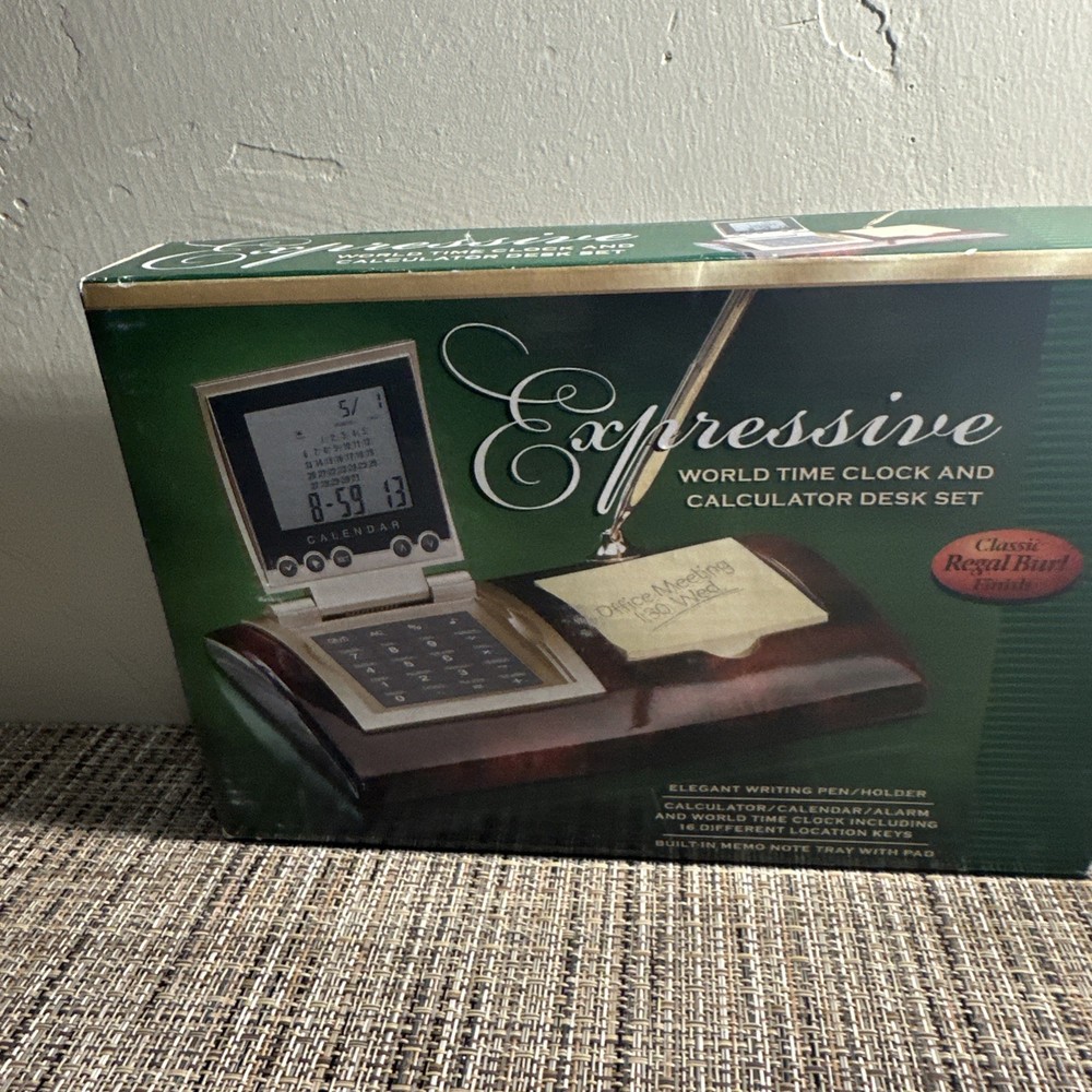 Expressive World Time Clock Calculator Desk Set