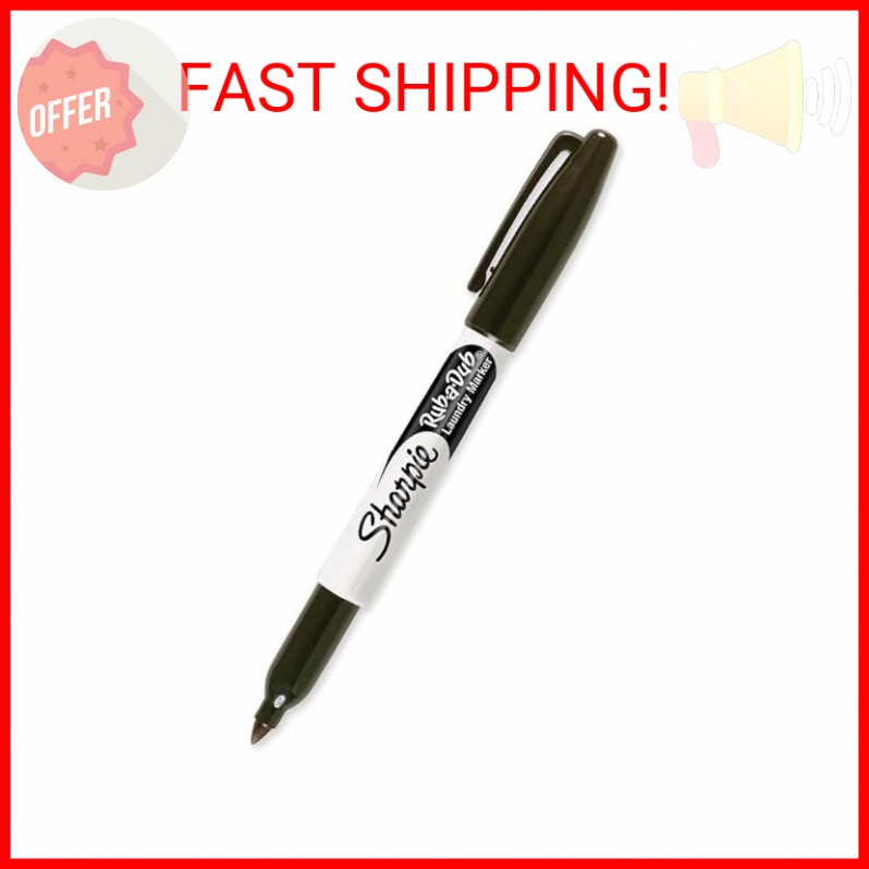 Sharpie Rub-a-Dub Permanent Marker, Fine Point, Black Ink, 1-Count