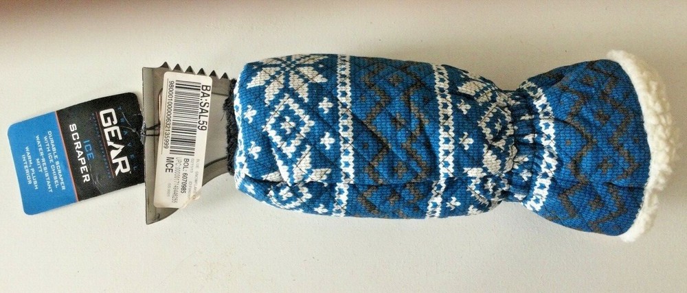REWARD ICE SCRAPER ELASTIC-TRIMMED CUFF & PLUSH INTERIOR LINING SNOWFLAKE DESIGN