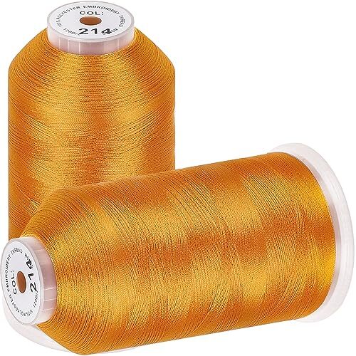 2 Pack Polyester Huge Spools Threads for Embroidery Machines Sewing