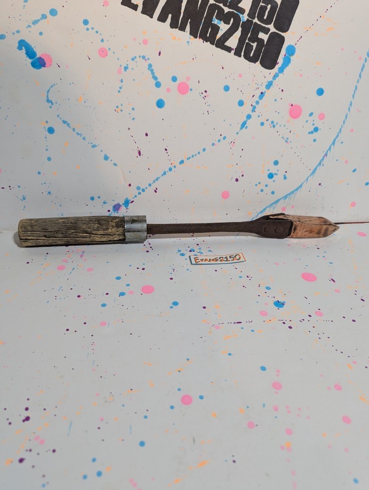 Antique Blacksmith Soldering Iron Tool With Copper Head