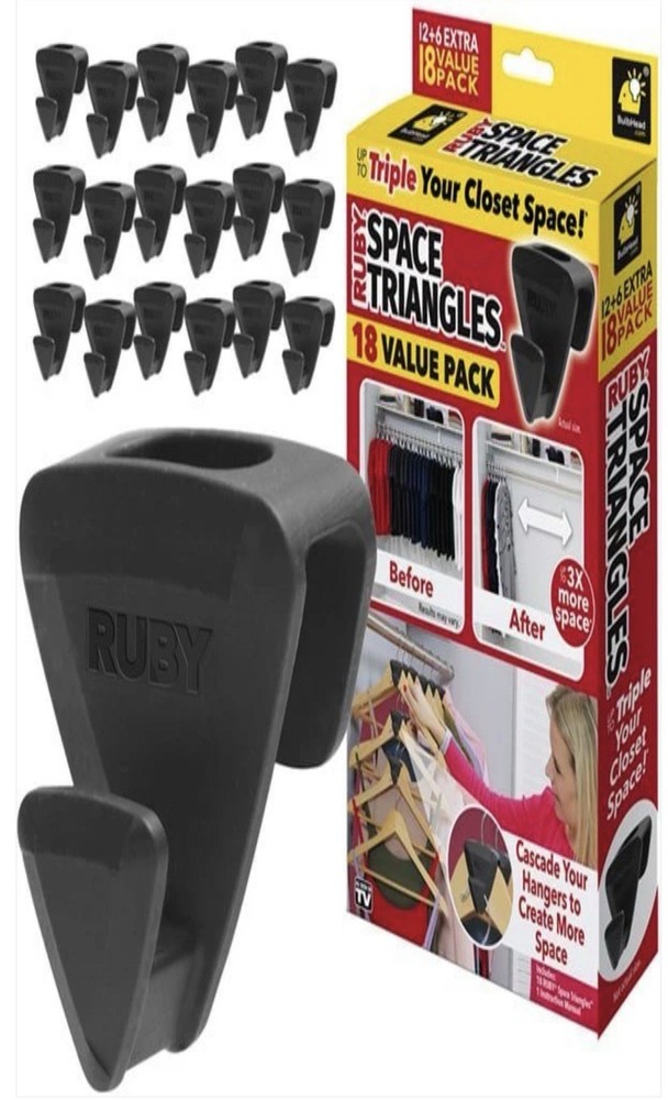 Ruby Space Triangles 18 Value Pack Closet Hanger Organizer As Seen On TV
