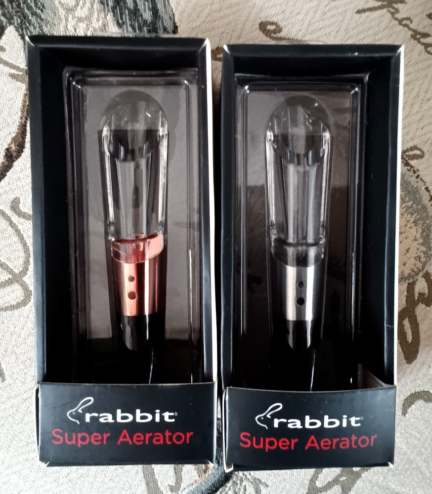 NEW 2x Rabbit Super Aerator • Silver & Copper • No Drip Wine Pour Spout • Boxed