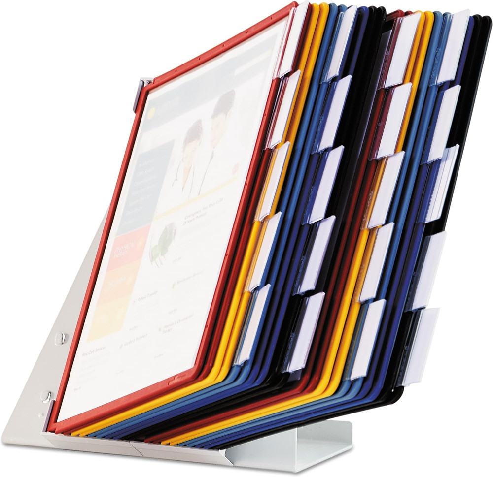 VARIO 20-Panel Desktop Reference System, Assorted Color Borders (536100) , Black