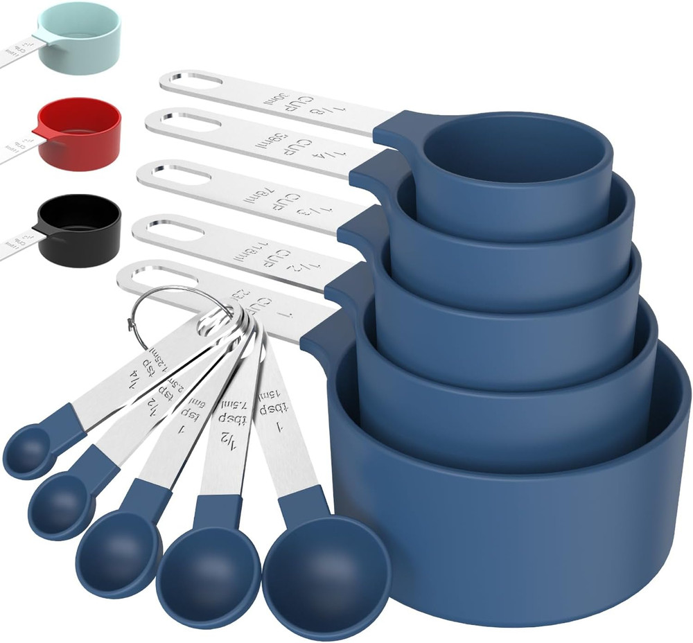 TILUCK Measuring Cups & Spoons Set, Stackable Cups and Spoons, Nesting Measure C