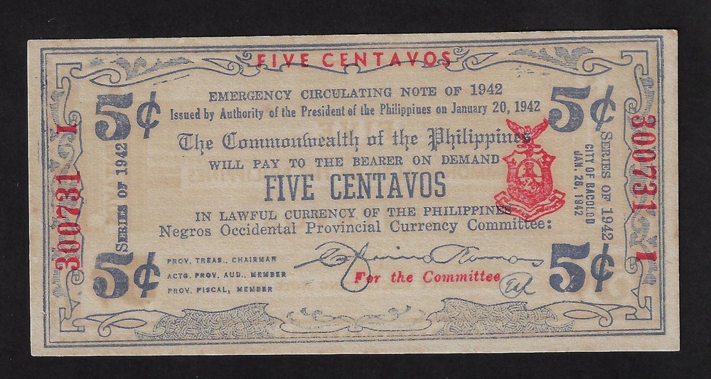 PHILIPPINES 5  PESOS 1941 P- S641  UNC