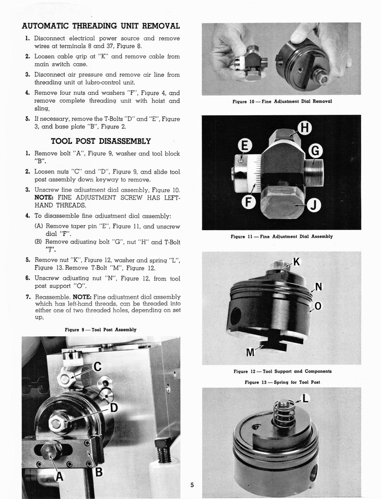 Hardinge HC Chucking Machine Auto Threading Unit Maintenance Manual #1311
