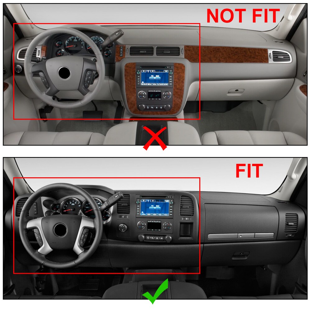 Dash Board Cover Cap for 2007-14 Silverado LS LT WT Sierra SL SLE WT Black ABS