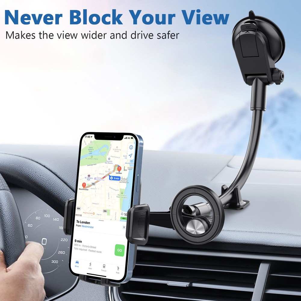 360° Car Universal Mobile Phone Holder Black Dashboard Suction Mount Windscreen