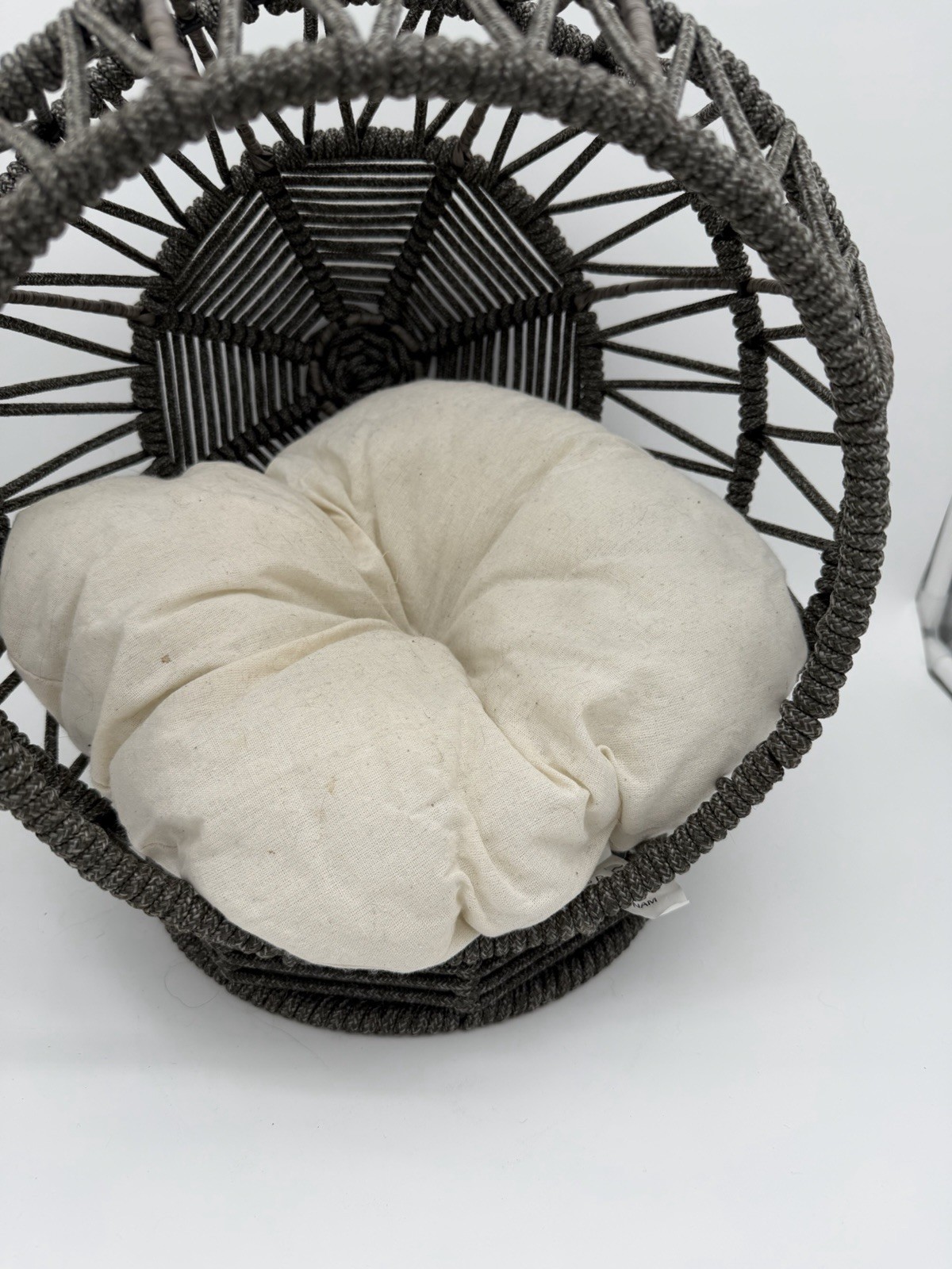 Rattan Wicker Pet Bed for Tiny Dog Or Cat Egg Chair