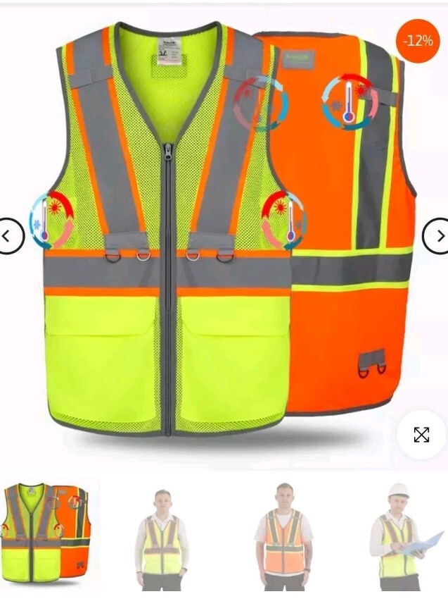 2 Cooling Heating Vest Reflective By Bottlestalk New
