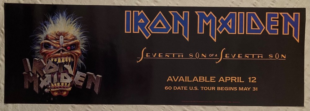 Iron Maiden 1988 Promo Poster Seventh Son Of A Seventh Son Banner Style