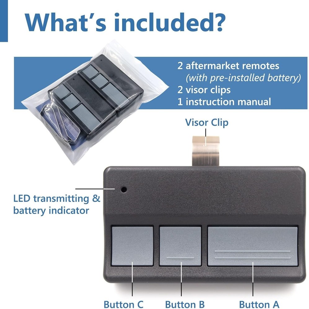 High-Quality LiftMaster Remote - Controls 3 Openers with Security+ Technology