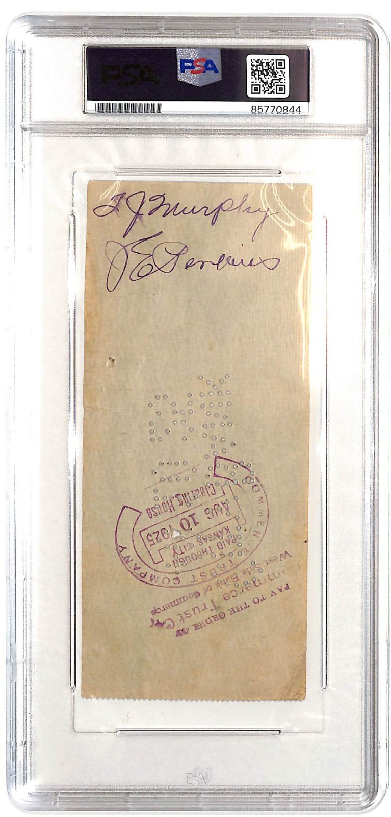 Harry S Truman signed bank check 1935 PSA/DNA