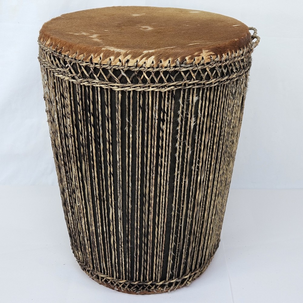 African Double-Sided Drum Hide Skin Twisted Hide Tension Hand Drum