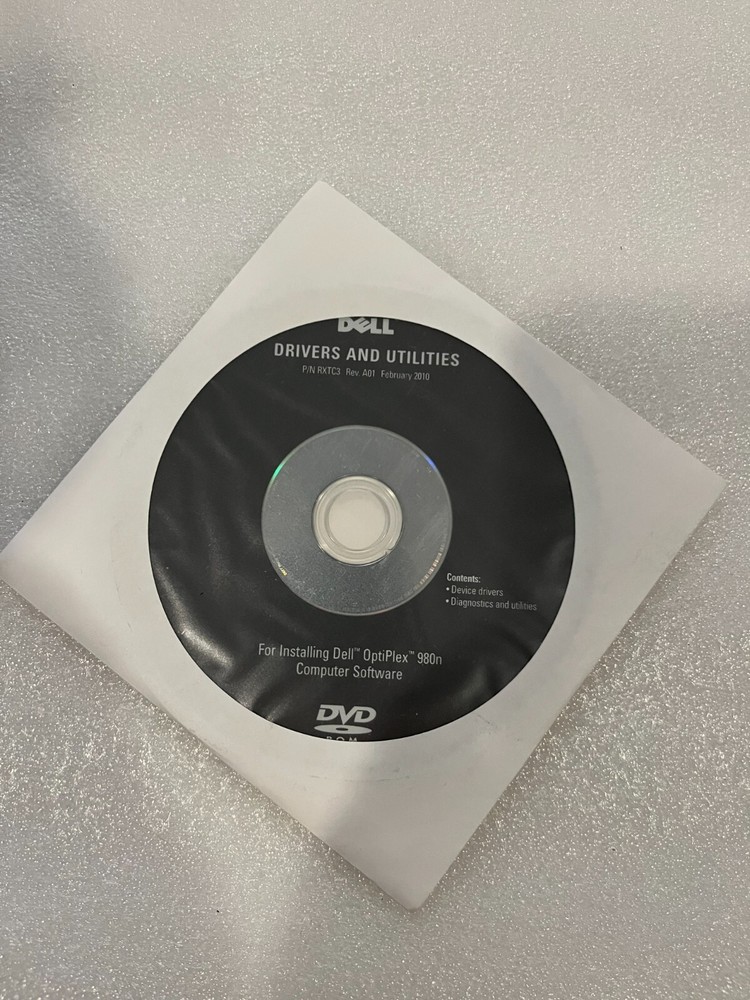 Dell Drivers and Utilities DVD-ROM -For Reinstalling Dell Optiplex 980n Computer