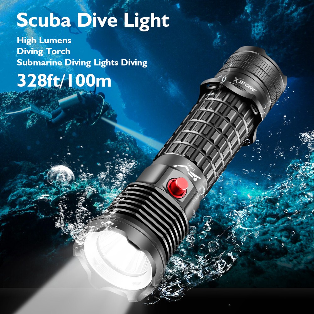 Diving Flashlight 3000LM Rating Professional Diving Light Underwater Flashlight