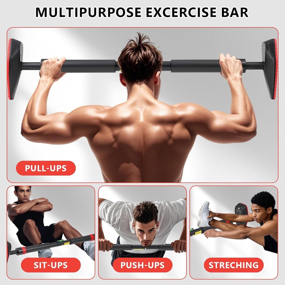 BoxactionsS Adjustable Doorway Pull Up Bar with Smart Tracker
