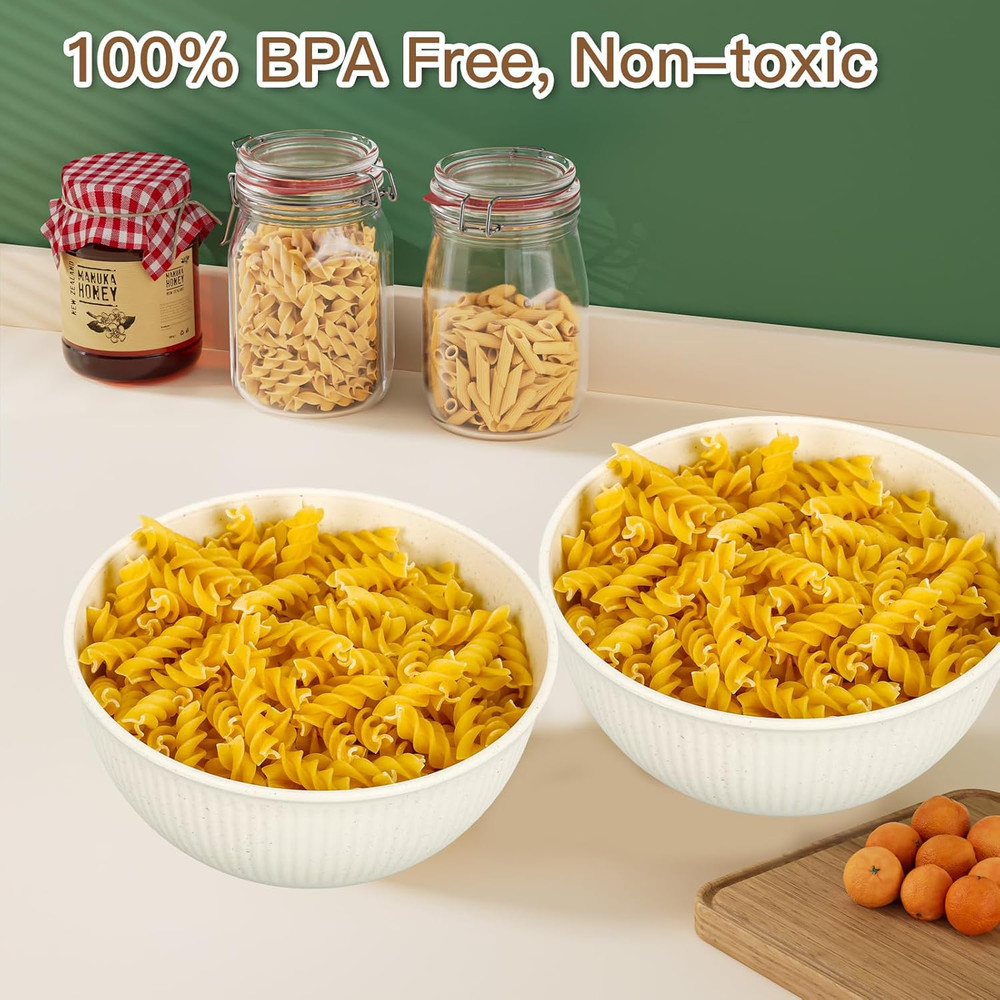 18PCS Wheat Straw Dinnerware Sets Unbreakable Reusable Dinnerware Set for 6, Mic
