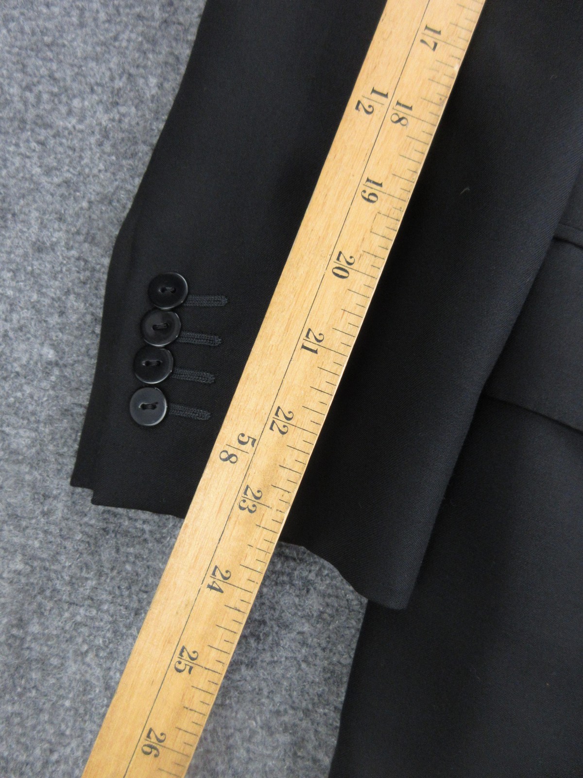 Oxxford Clothes Tuxedo Suit Mens 44 38x29 Black Super 100s Wool Peak Lapel