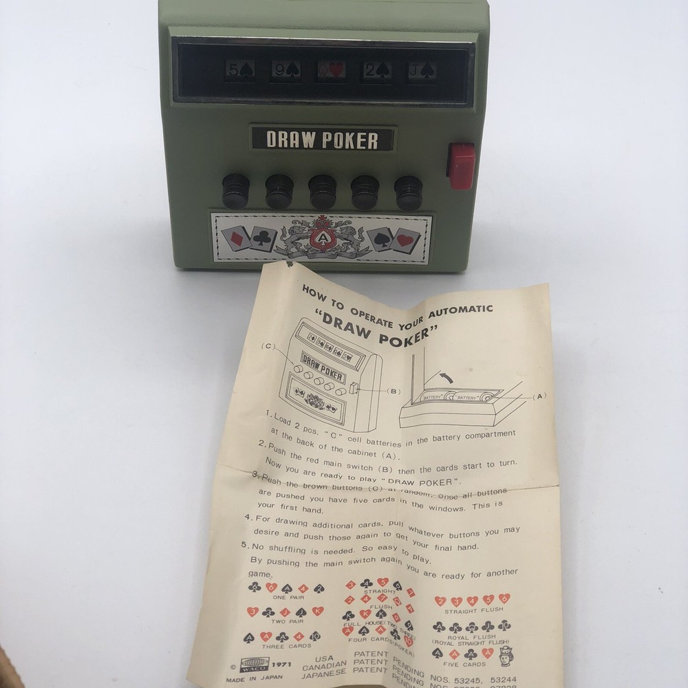 Cordless Electric Full Automatic Draw Poker Untested 1971 With Box