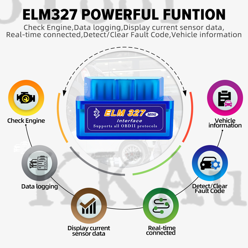 ELM327 OBD2 Code Reader Bluetooth Auto Interface Adapter Diagnostic Scanner Tool