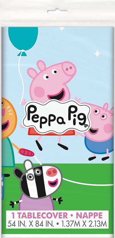 Unique Multicolor Peppa Pig Rectangular Plastic Table Cover (54" x 84") -...
