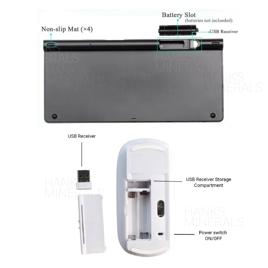 Wireless Keyboard And Mouse Set Mini 2.4G Waterproof For Mac Apple PC Computer