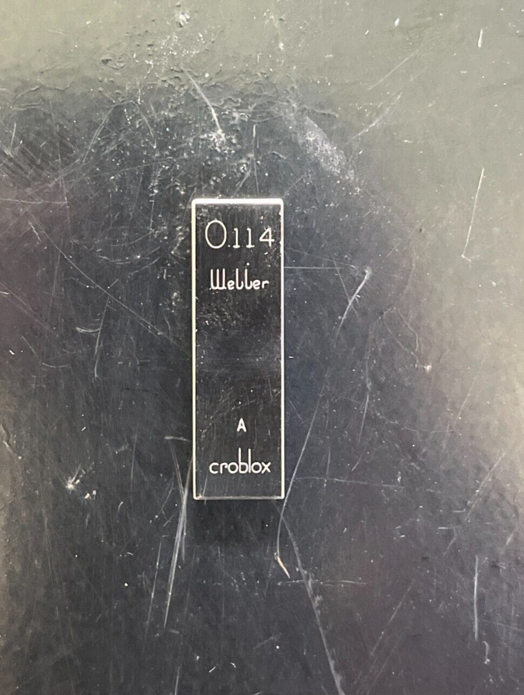 .114" Starrett-Webber Gage Block with certification