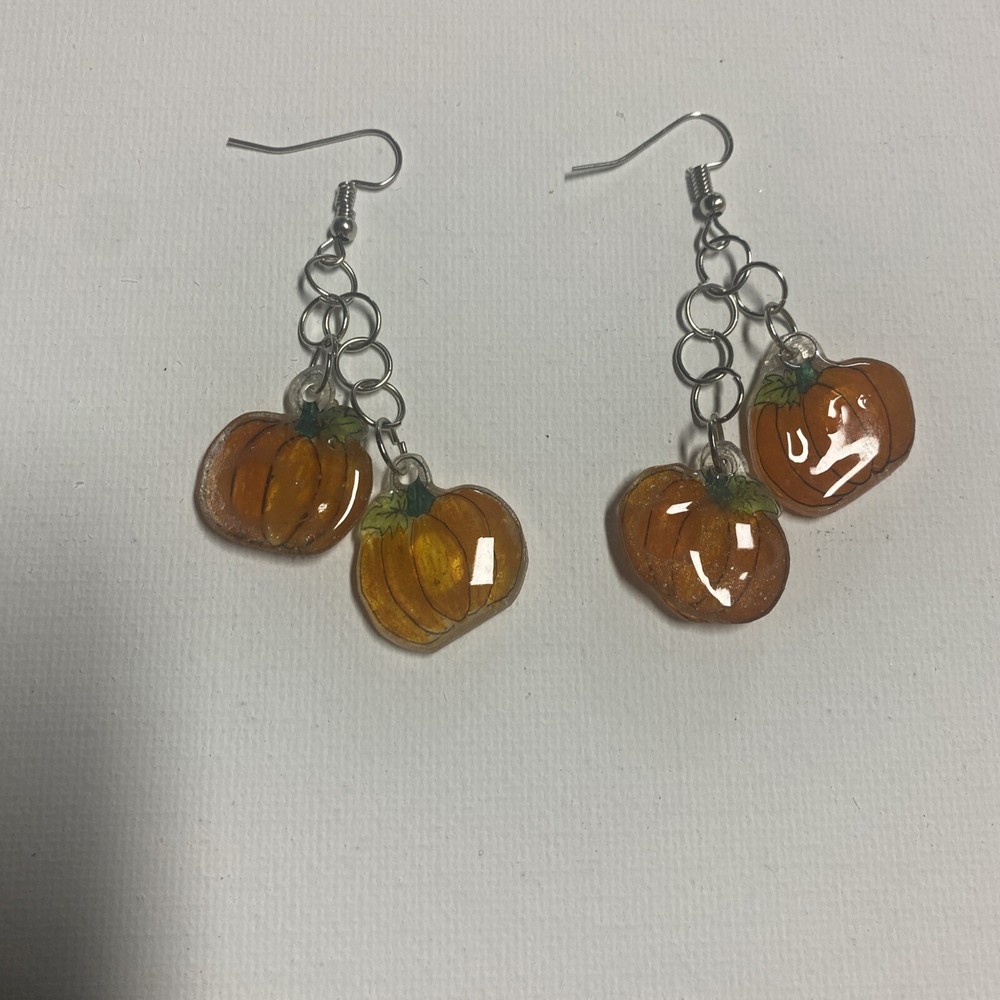 Handcrafted Pumpkin Dangle Earrings